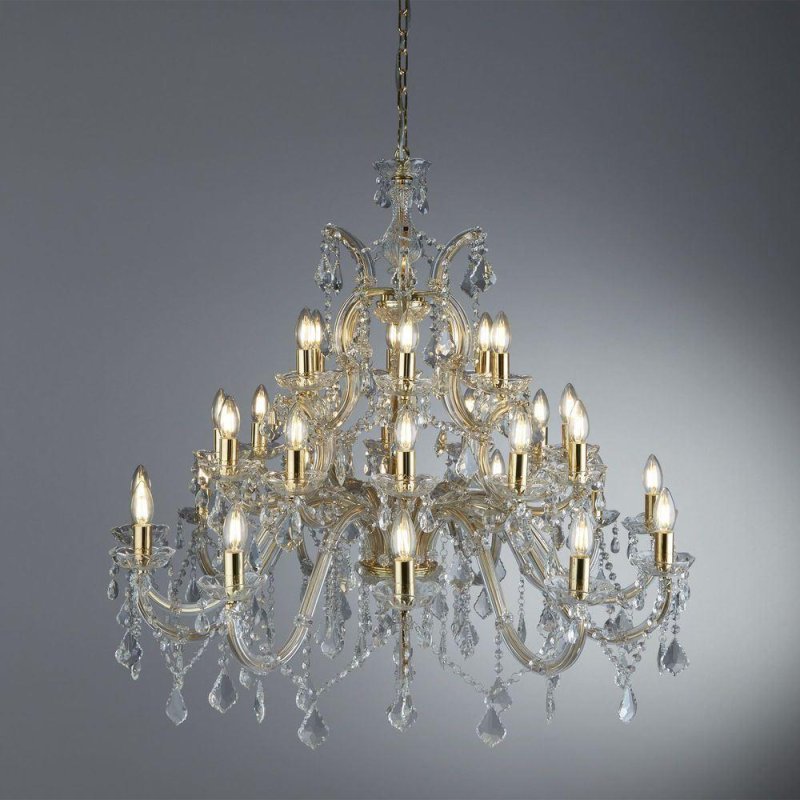 Searchlight Lighting Searchlight 1214-30 Marie Therese 30 Light Ceiling Chandelier In Polished Brass