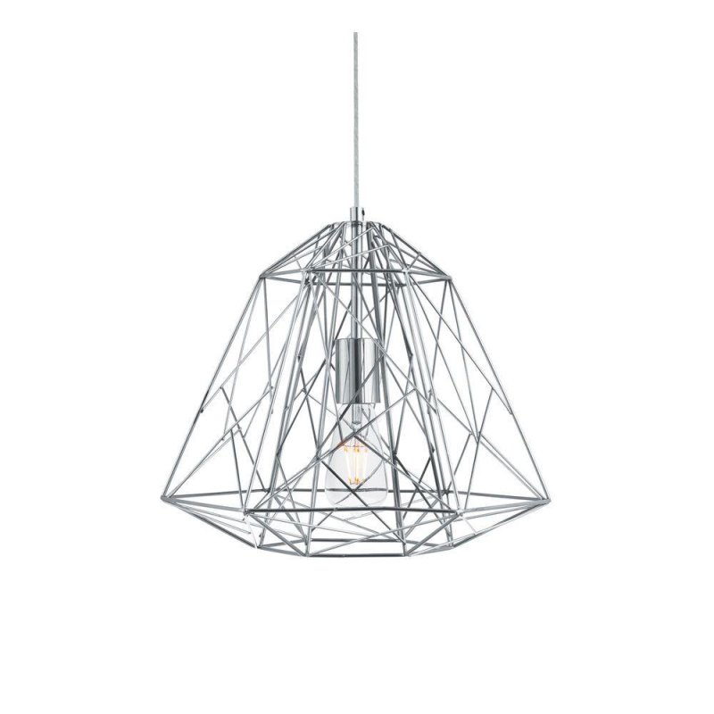 Searchlight Lighting Searchlight 7271CC Geometric Cage 1 Light Ceiling Light In Chrome