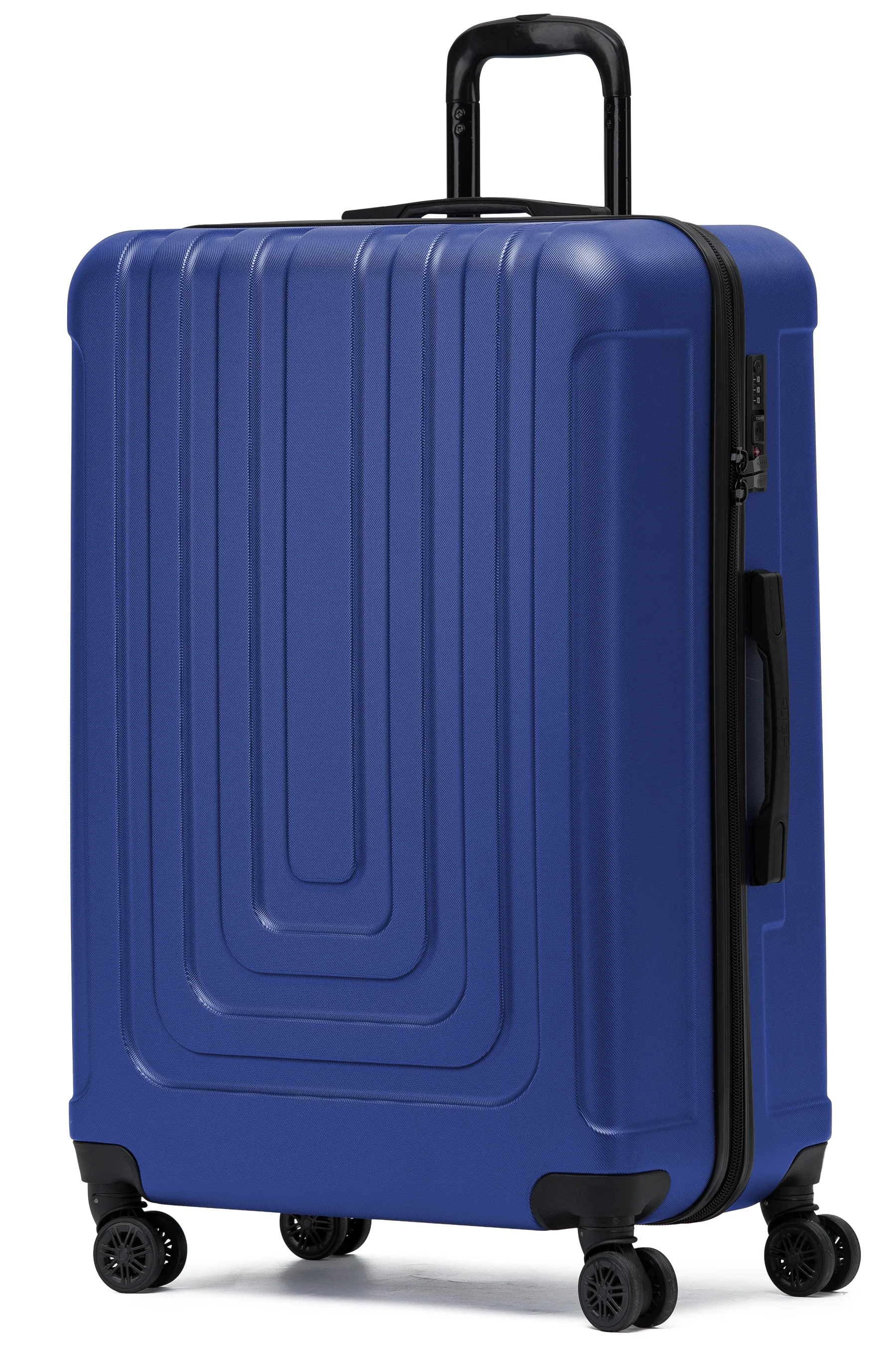 Large 30" CURVE Checked Suitcase - Navy / Large 30"