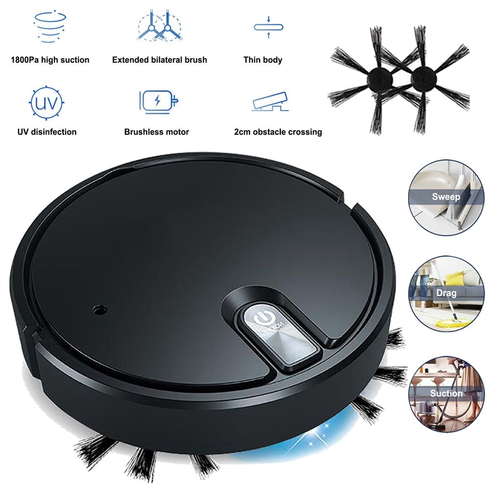 5 IN 1 1800Pa Robot Vacuum Cleaner Sweep & Wet Mopping Floors Smart Sweeping HOT