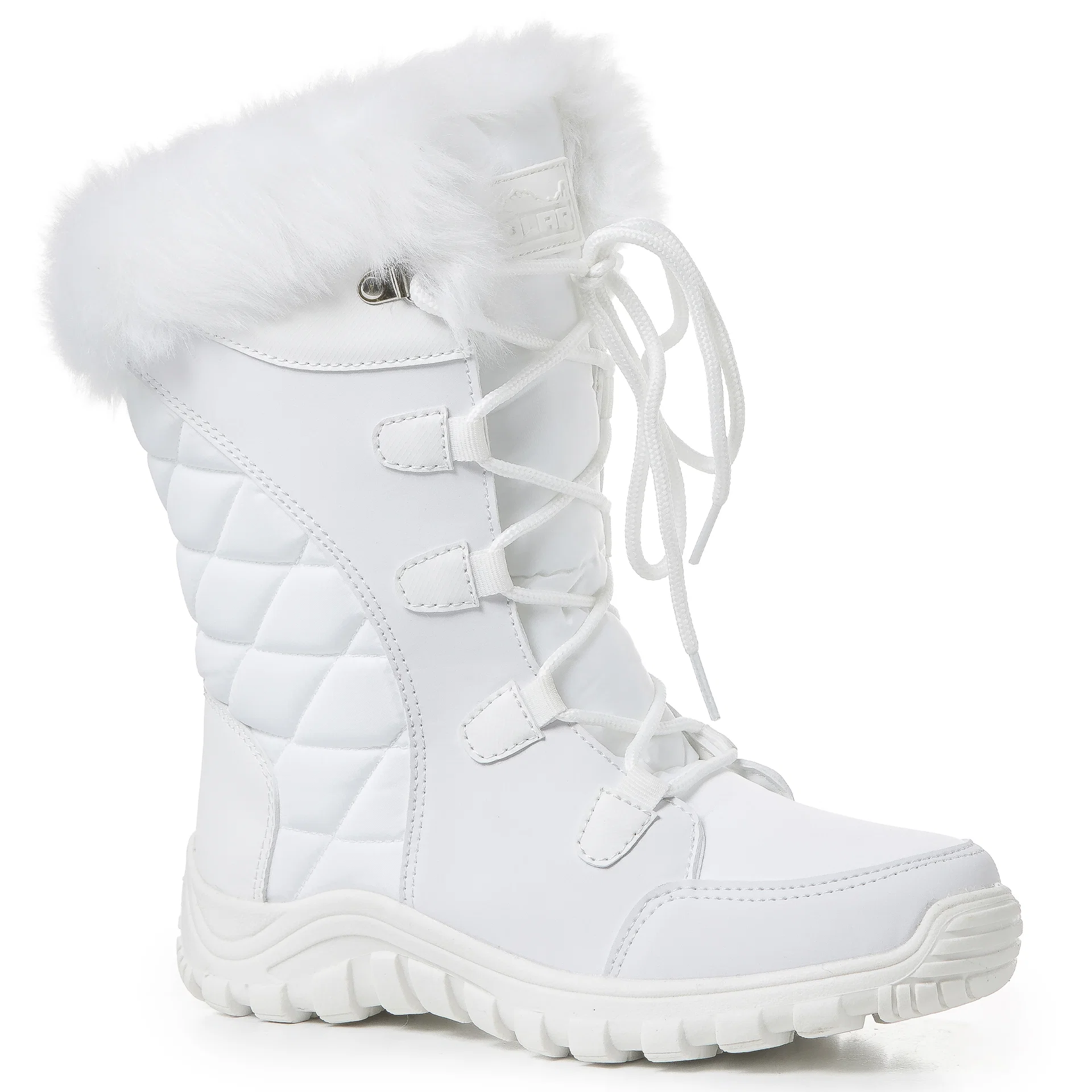 AMELIA: Women's Quilted Lace Up Snow Boots - Grey / UK 4 / EU 37