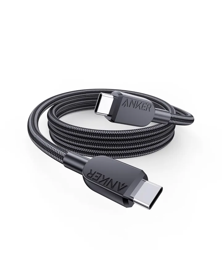 UK-Anker Anker 240W USB-C to USB-C Cable, 6 ft/1.8m Double Braided Nylon Type C Charging Cable, for MacBook Pro, iPhone 17/16/15, iPad Pro, Samsung Galaxy,and
