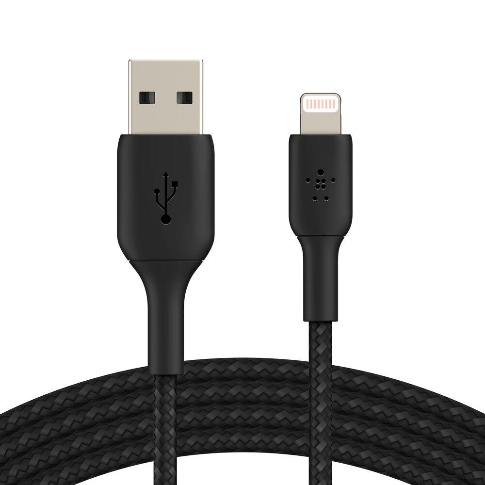 Belkin BoostCharge Braided Lightning to USB-A Cable (15cm / 6in, Black)