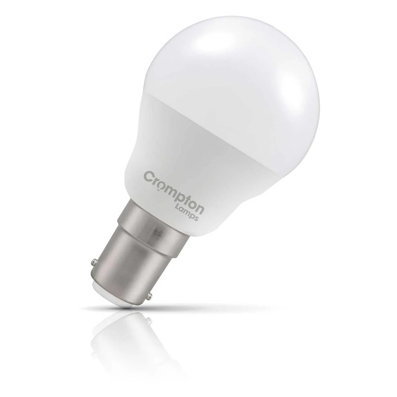 Crompton Lamps Crompton Golfball LED Light Bulb B15 4.2W (40W Eqv) Warm White Opal Round Small Bayonet Frosted