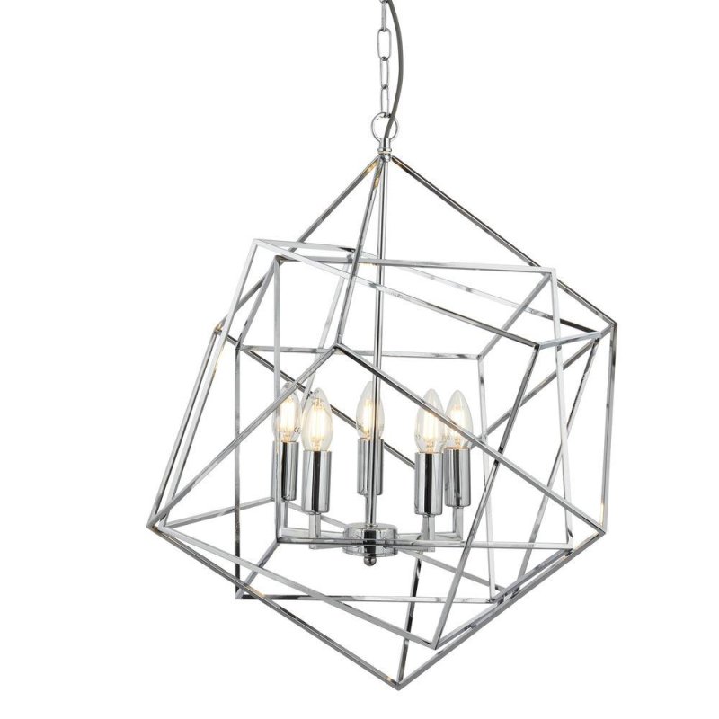 Searchlight Lighting Searchlight 7865-5CC Cube Five Light Ceiling Pendant Light In Chrome