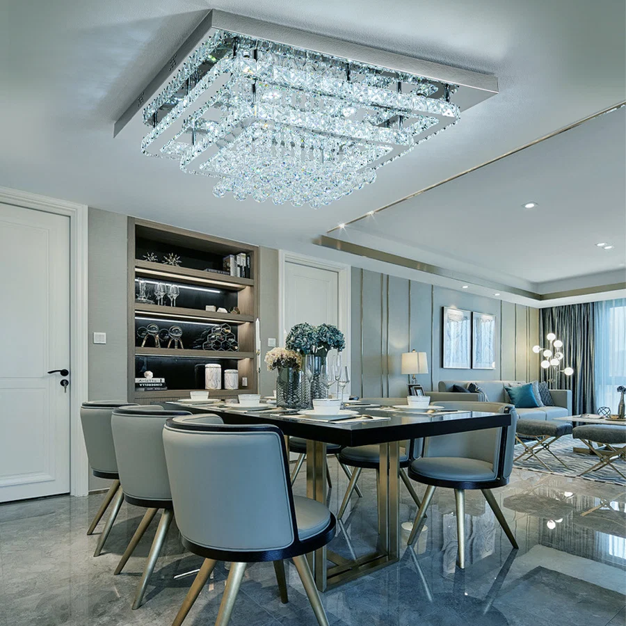 Garden Sanctuary Modern Crystal LED Flush Mount Ceiling Light Fixture