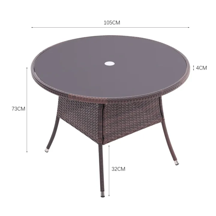Garden Sanctuary Brown/Black Outdoor Table with Parasol Hole