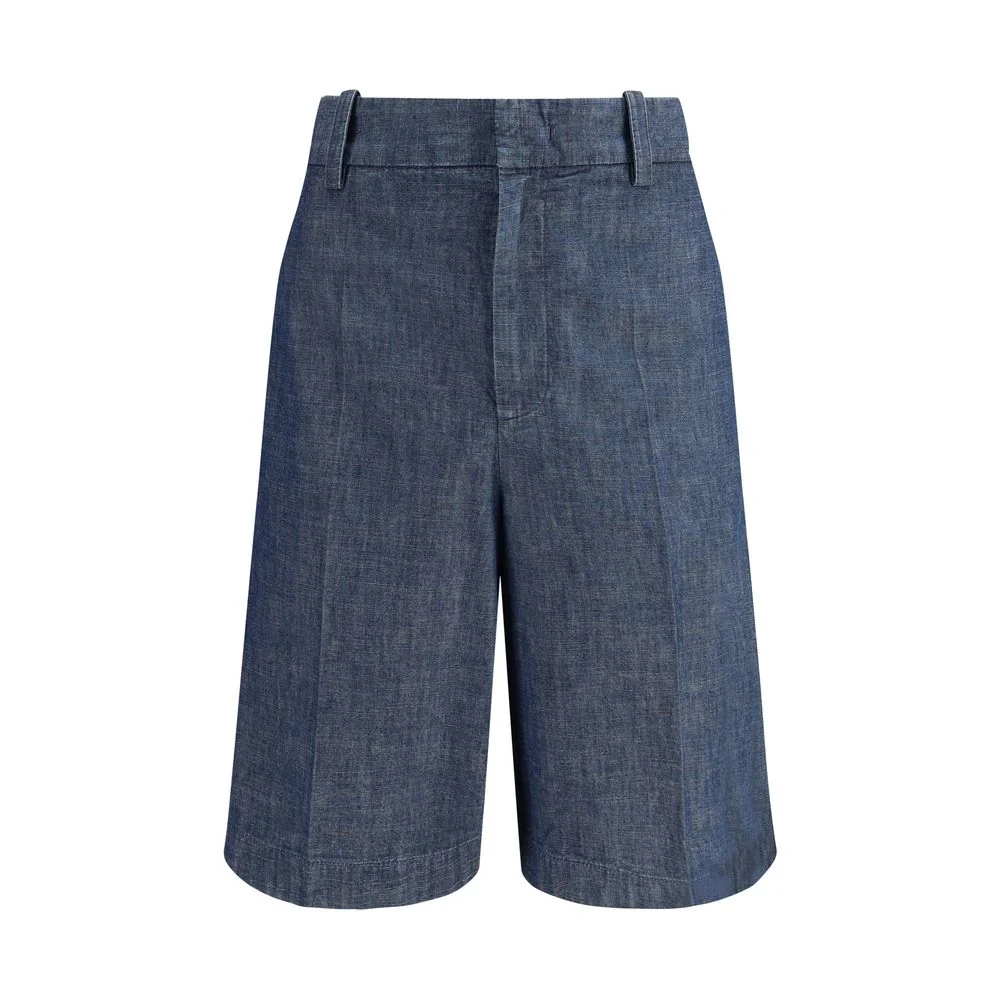 Men's Blue Cotton Bermuda Shorts