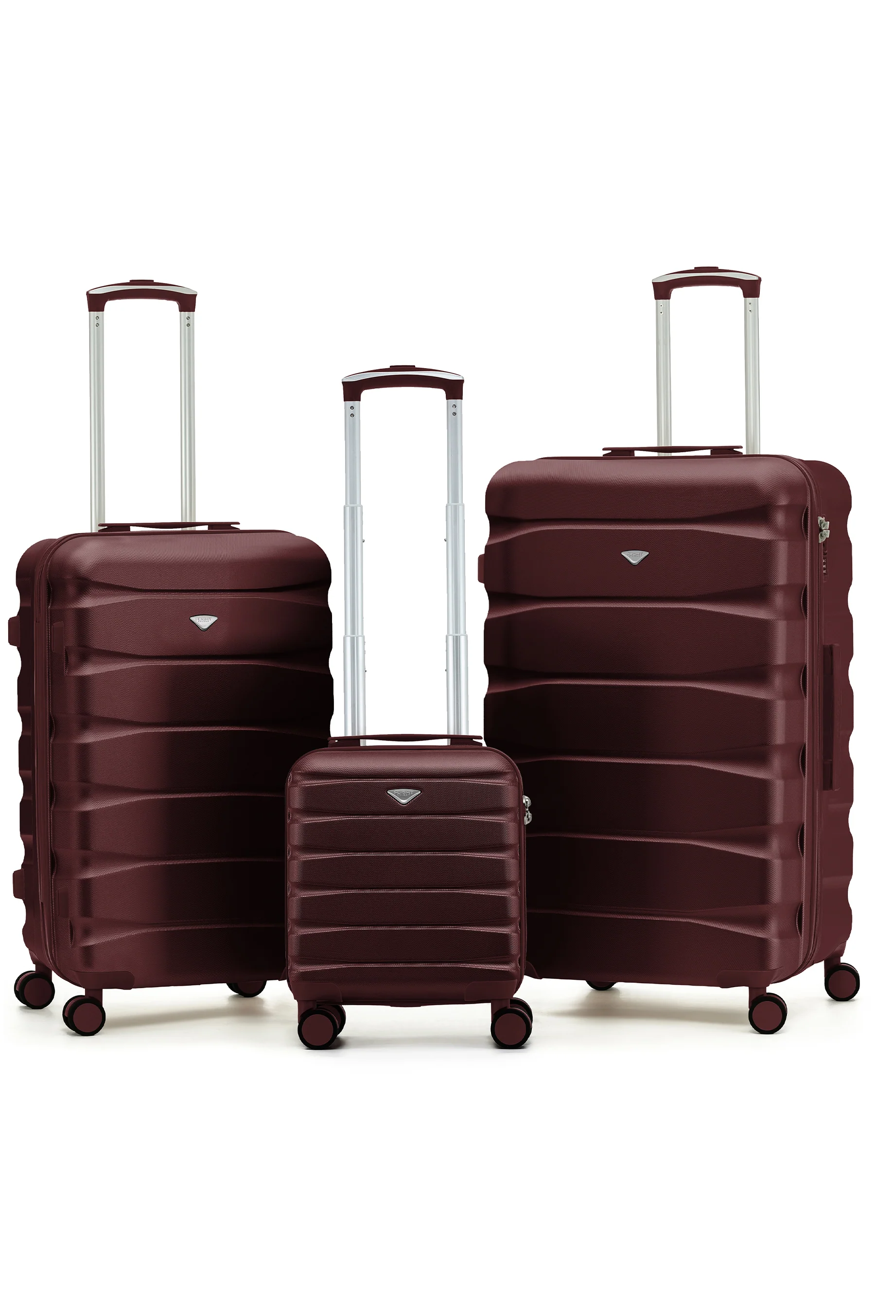 SAFIR TRUNK 3-Piece Suitcase Set (40x30x20cm + Medium + Large) - Burgundy / Set of 3