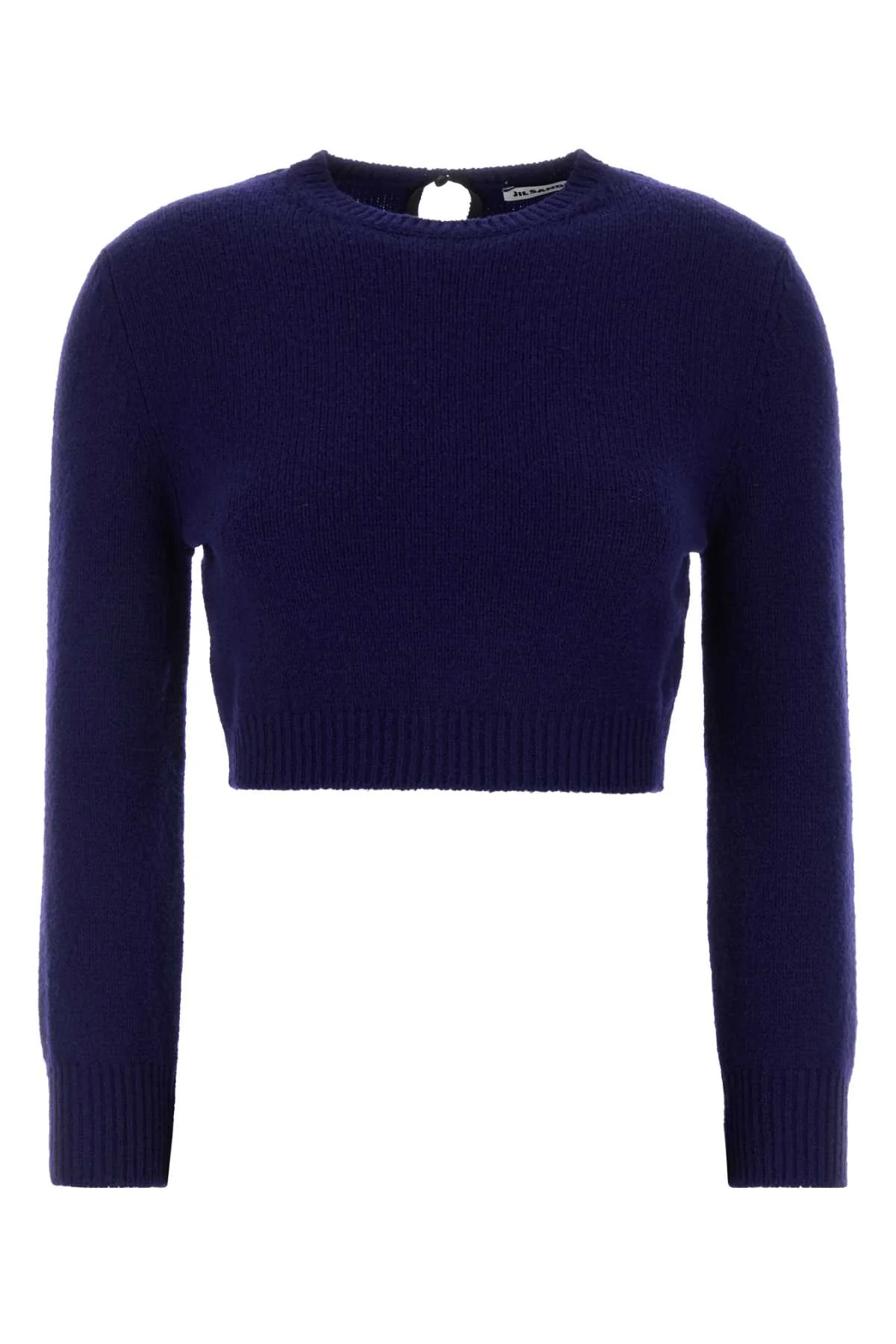 Women's Wool Blend Cropped Sweater Navy Nylon