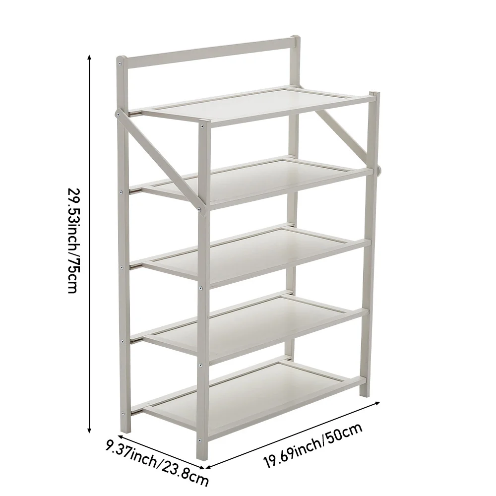 Garden Sanctuary 5/6-Tier Foldable Bamboo Shoe Rack