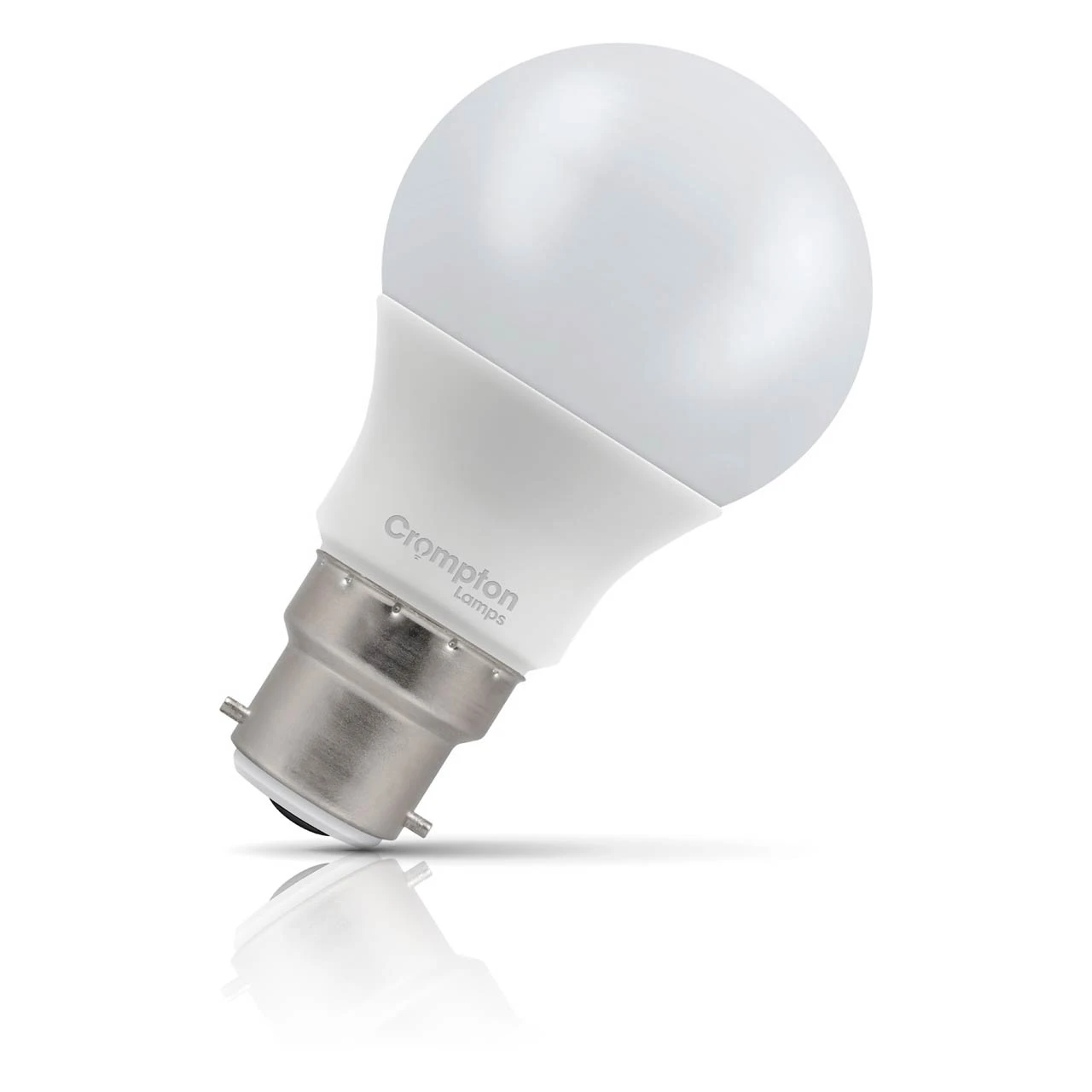 Crompton Lamps Crompton GLS LED Light Bulb B22 7W (60W Eqv) Warm White Opal Bayonet Thermal Plastic Frosted