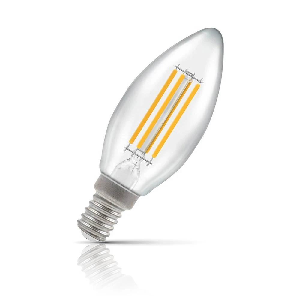 Crompton Lamps Crompton Candle LED Light Bulb E14 6.5W (60W Eqv) Warm White Clear Filament Small Screw