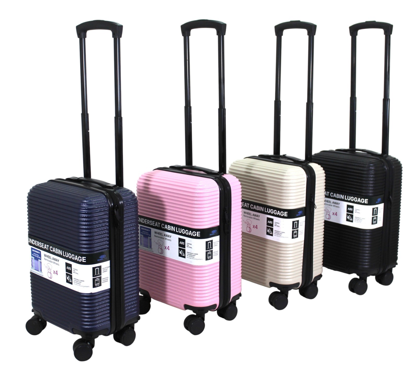 Ryanair NEW SIZE 40x30x20cm 4 Wheel Suitcase Hard Shell Cabin Trolley Bag Case
