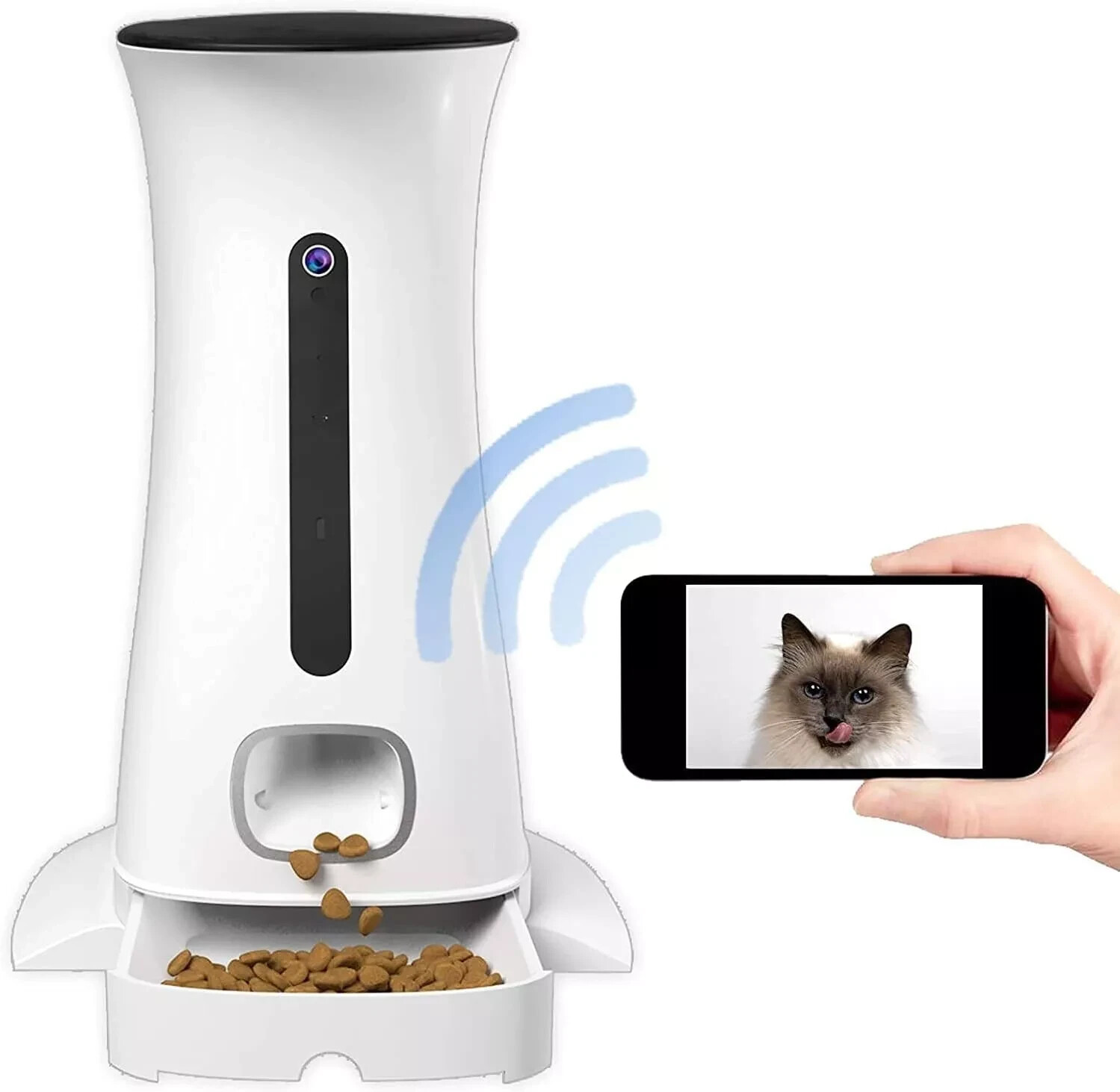 Pawmate Automatic Pet Feeder with 720P Camera 7.5L Night Vis Cat Food Dispenser
