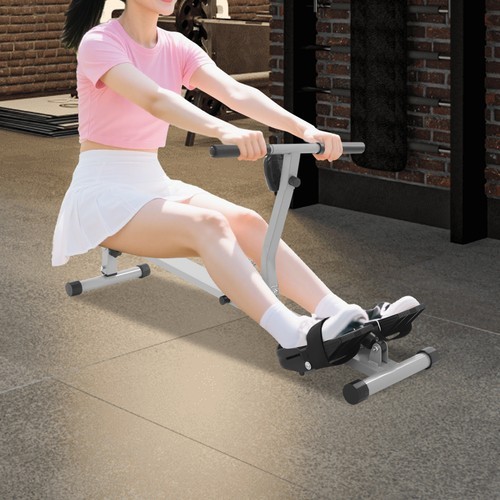 330lbs Foldable Rowing Machine 12 Adjustable Rower W/ Display Screen For Home