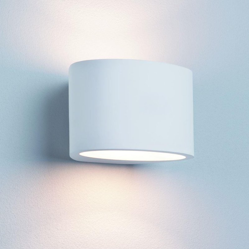 Searchlight Lighting Searchlight 8721 Gypsum 1 Light Oval Wall Light In Plaster Which Is Paintable