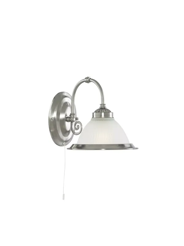Searchlight Lighting Searchlight 1041-1 American Diner 1 Light Wall Light In Satin Silver.