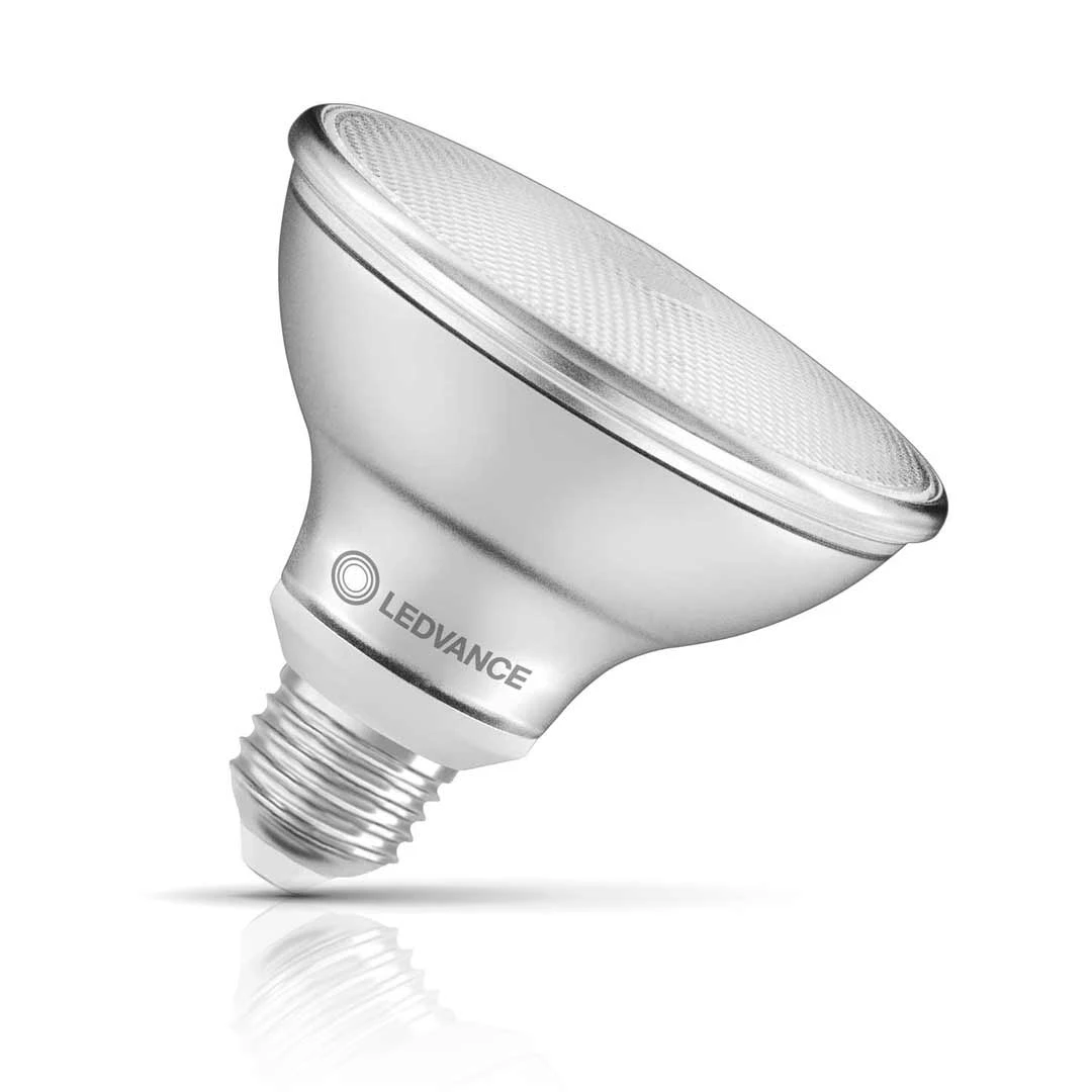 Ledvance PAR30 Reflector LED Light Bulb E27 10W (75W Eqv) Dim Warm White Diffused Performance Class Spotlight Screw 36°