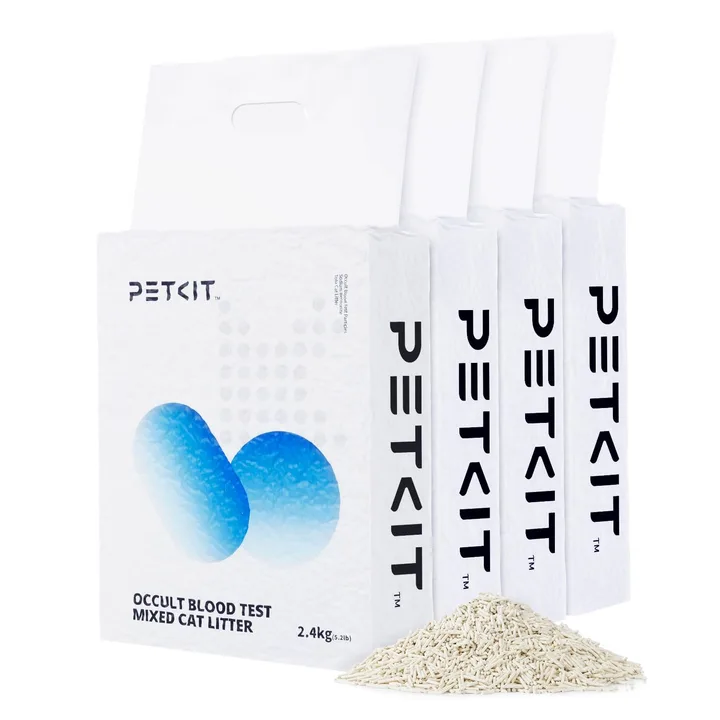 PETKIT-UK PETKIT Tofu Cat Litter, Fast Clumping, Tofu & Bentonite Mixed Cat Litter with Occultblood Test Particles, Ultra Absorbent, Odor Control and Flushable,