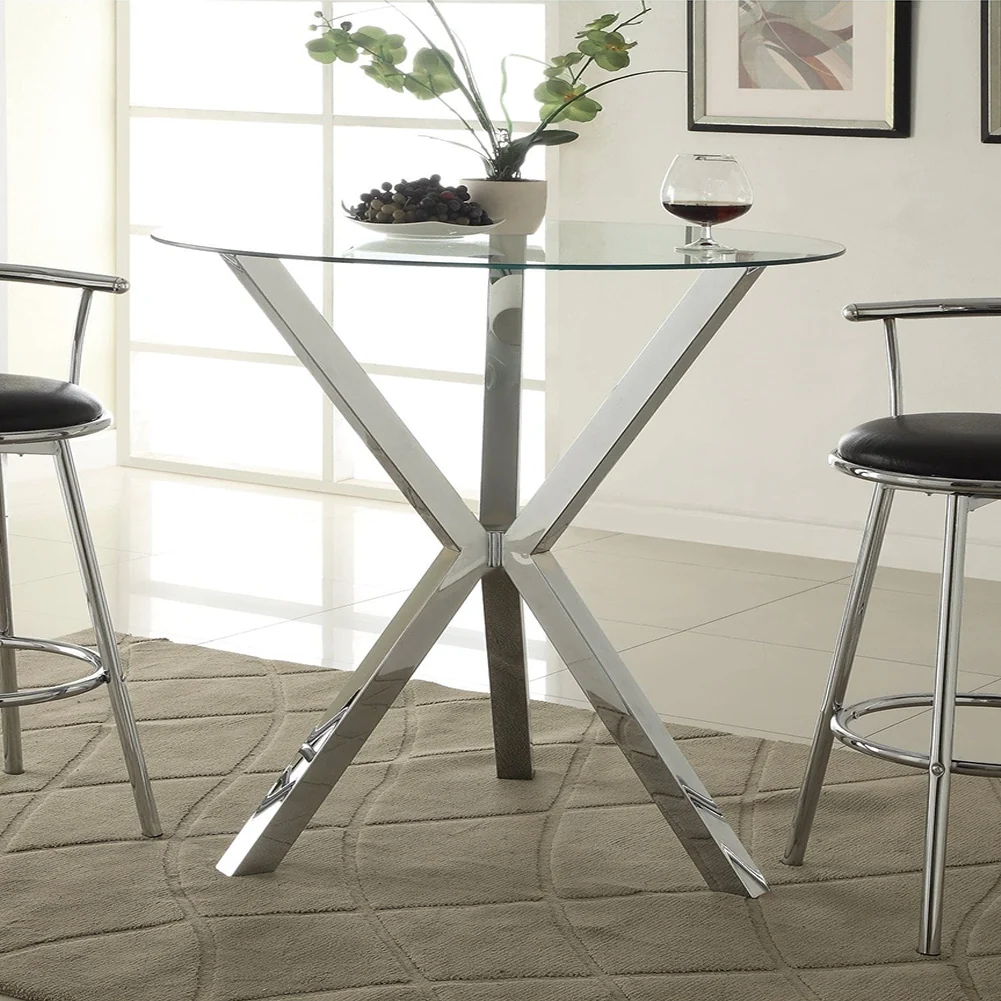 Garden Sanctuary Dining Table Round Tempered Glass Coffee Table