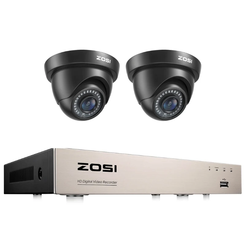Zosi Official Store C419 1080P 8CH CCTV Security Camera System + Optional Hard Drive, 2 / No Hard Drive / Black