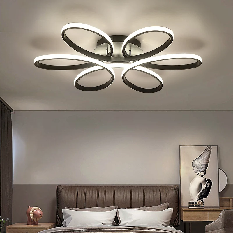 Garden Sanctuary Modern Acrylic Light-adjusted Petal LED Semi Ceiling Light