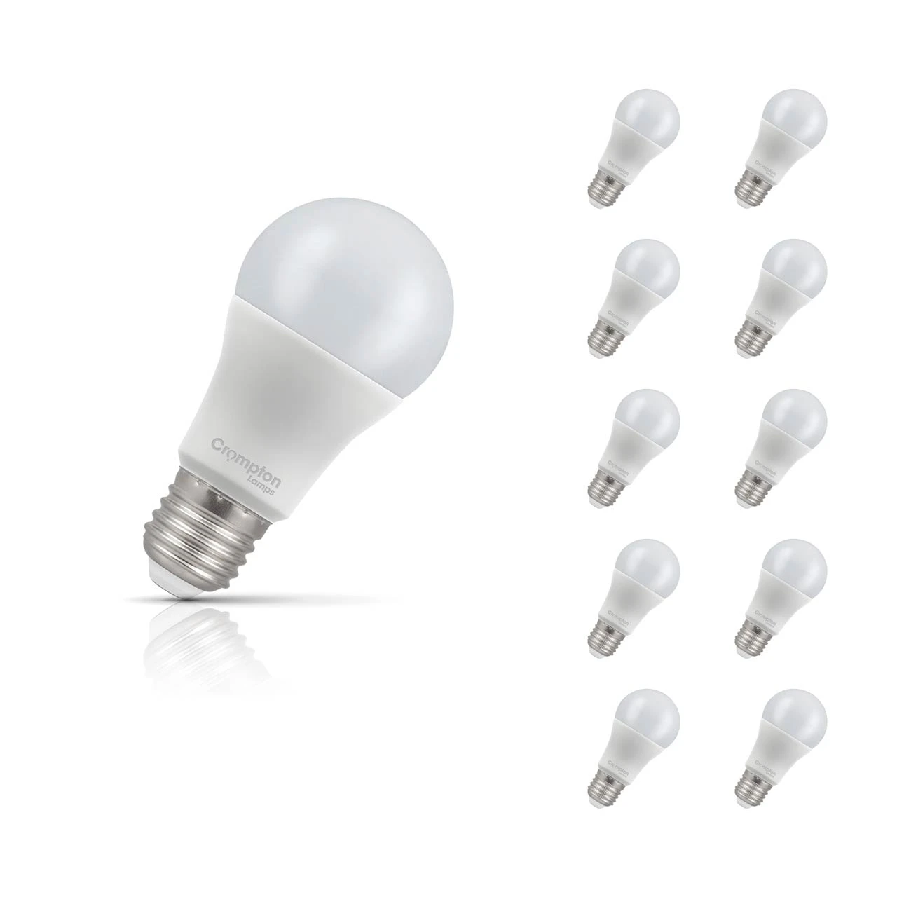 Crompton Lamps 10-Pack Crompton GLS LED Light Bulbs E27 13W (100W Eqv) Dim Warm White Opal Screw Frosted Bright