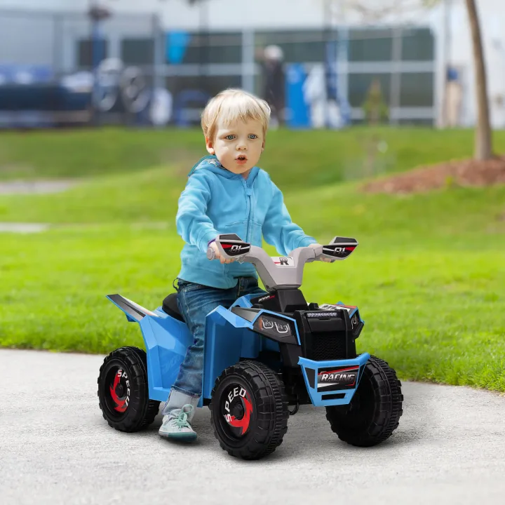 6V Quad Bike with Wear-Resistant Wheels, Forward Backward Function, for Ages 18-36 Months