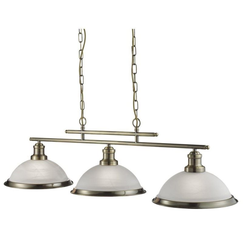 Searchlight Lighting Searchlight 2683-3AB Bistro 3 Light Ceiling Bar Pendant Light Antique Brass
