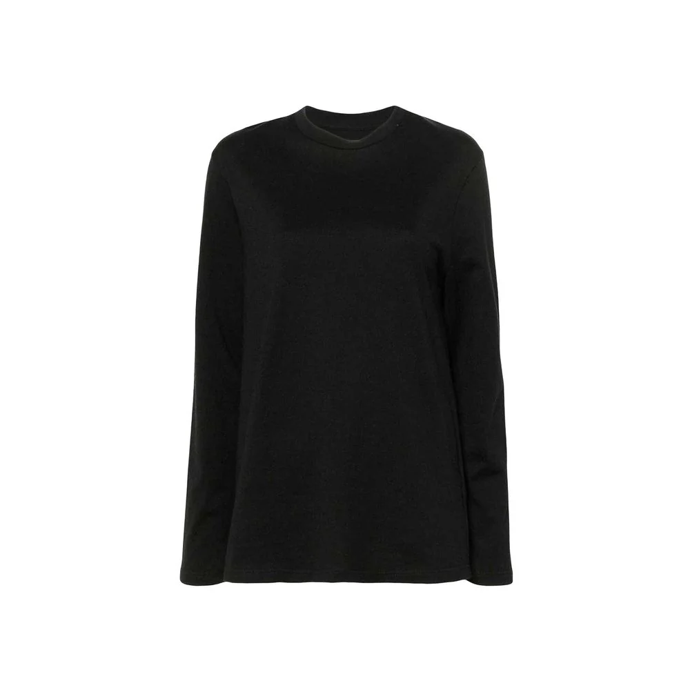 Women's Black Cotton Long Sleeve T-Shirt