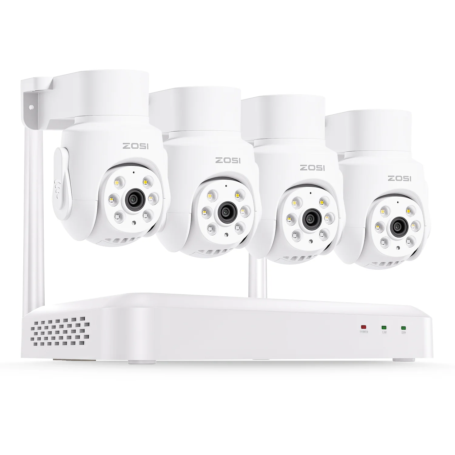 ZOSI UK Store C280 8 Channel Wireless PTZ Security Camera System + 64GB Memory Card, 4 Cameras