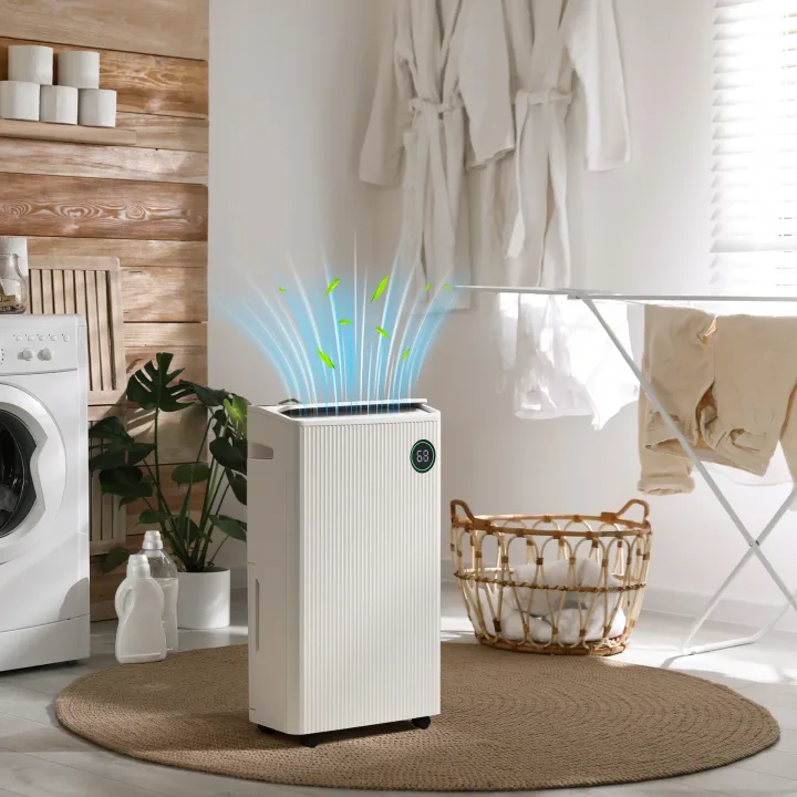 5500mL Portable Dehumidifier with Air Purifier, UVC, Ioniser, 24H Timer, 5 Modes, 16L/Day, for Home Laundry