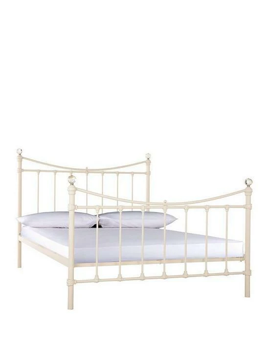 Littlewoods RUBY Metal Bed Single Cream Sturdy and Elegant Bed Frame for Any Bedroom - Single / Cream